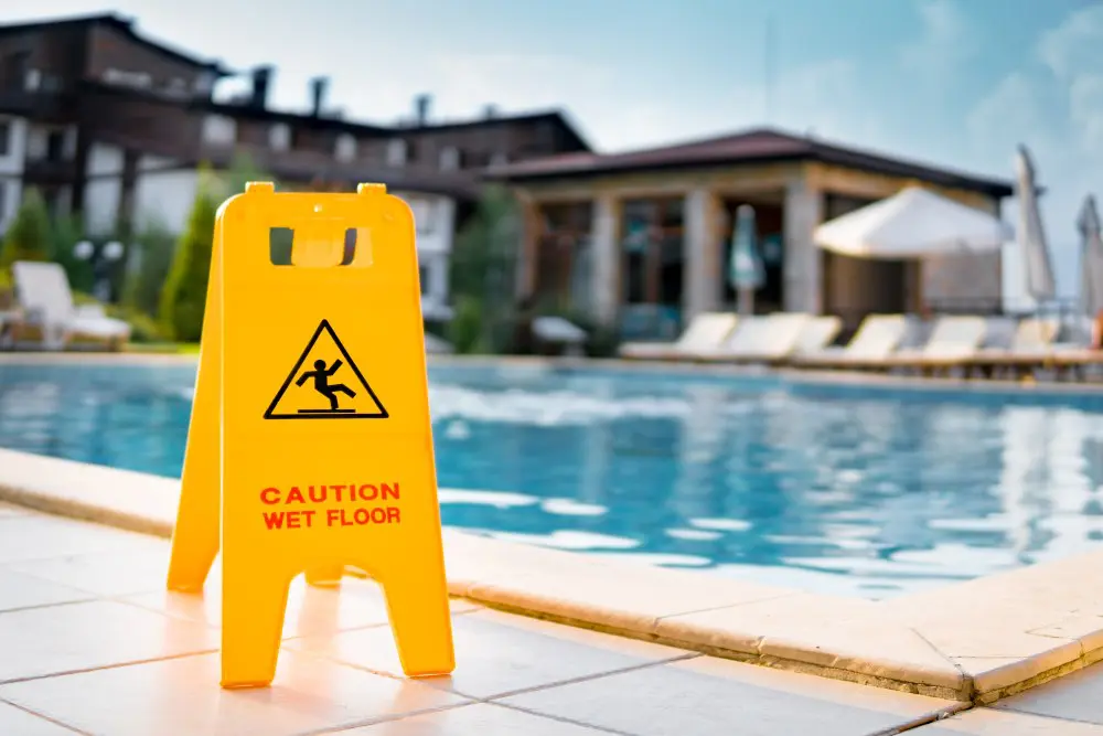 Ron Sholes, Jacksonville slip and fall lawyer, at a hazardous property scene.