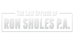 The Law Offices Ron Sholes Logo Stacked with boarder and style Home